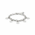 Pulsera Mi tienda 2 de plata de ley 925 con cadena de eslabones y múltiples dijes de corazón grabados