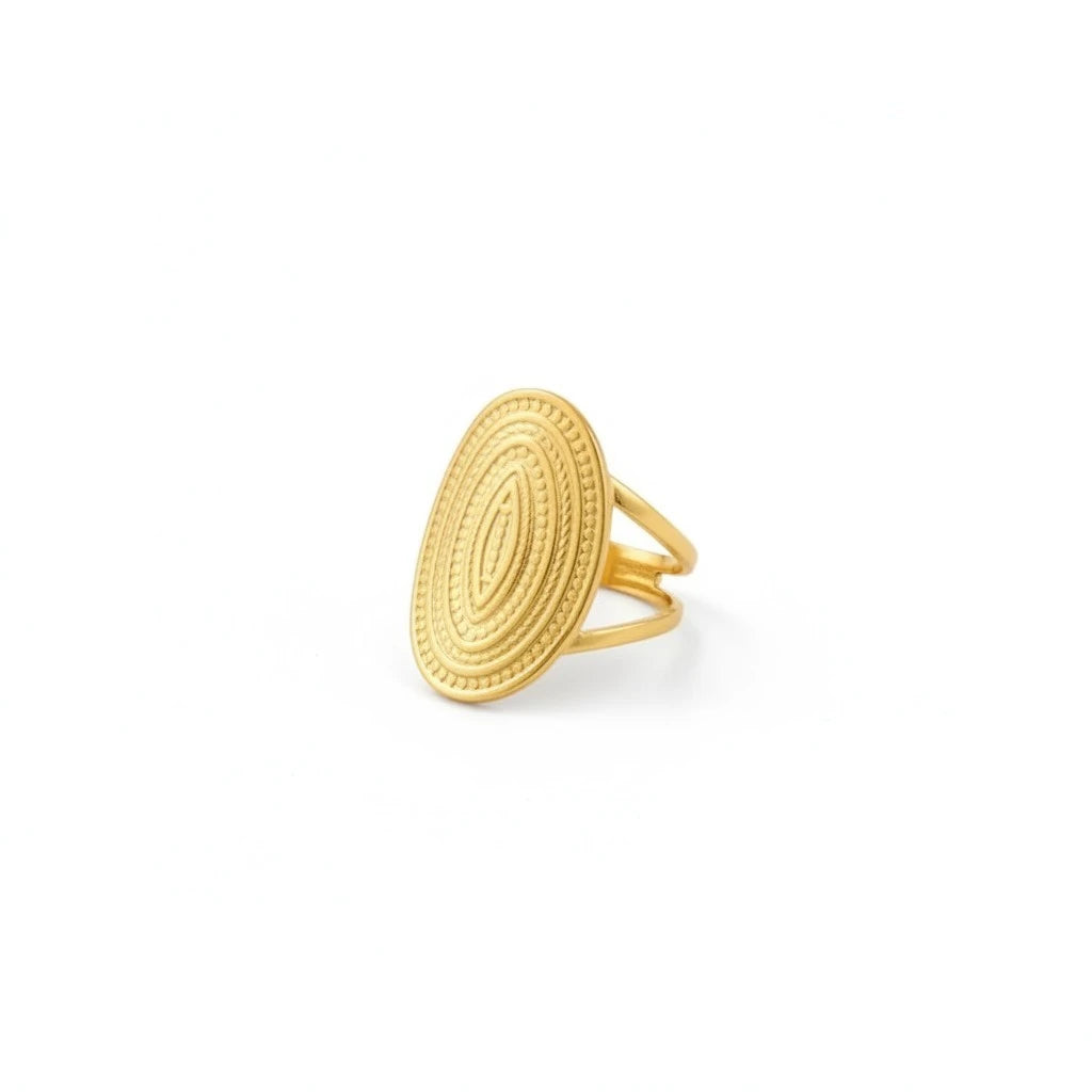 Anillo Ovalado Con Textura Para Dama