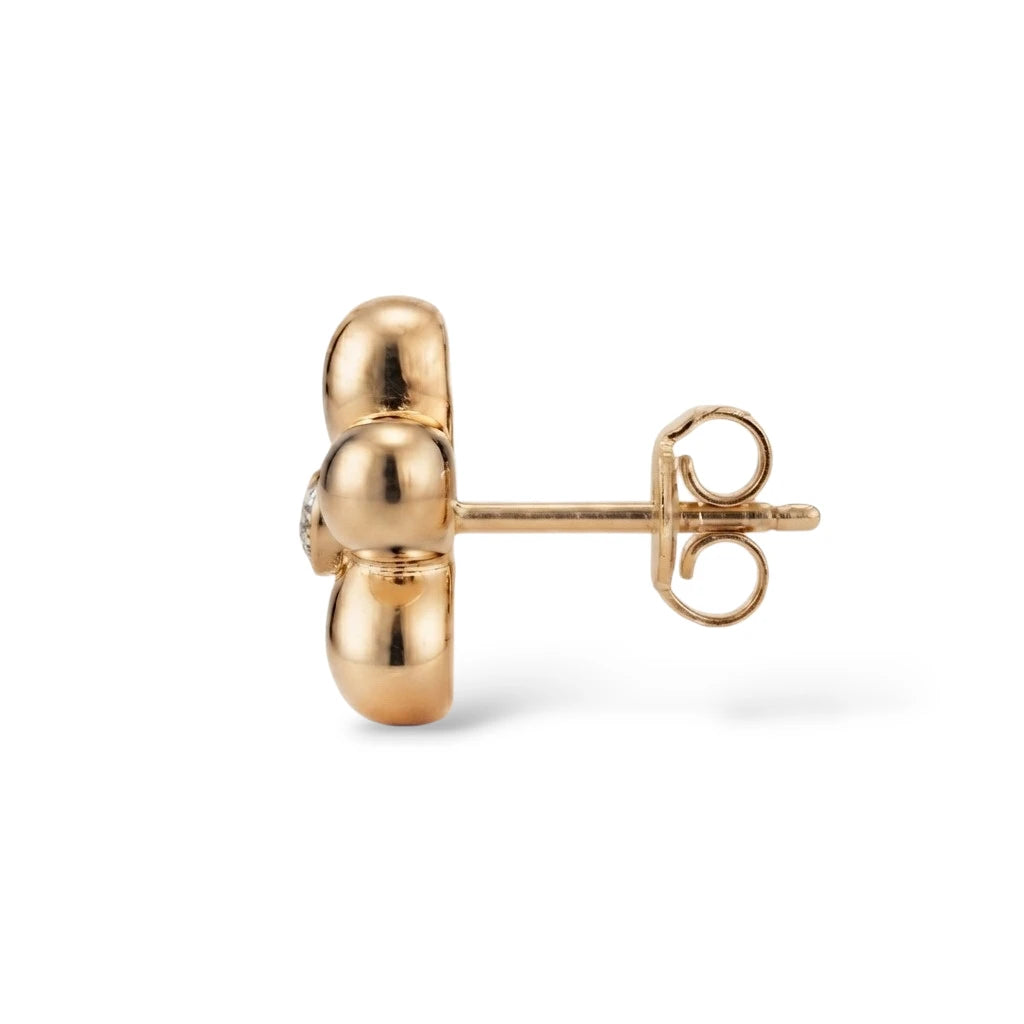 Aretes De Flor Con Piedra Central