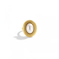Anillo Ovalado Con Perla Central Para Dama