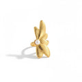 Anillo Ajustable Con Diseño De Flor Y Perla