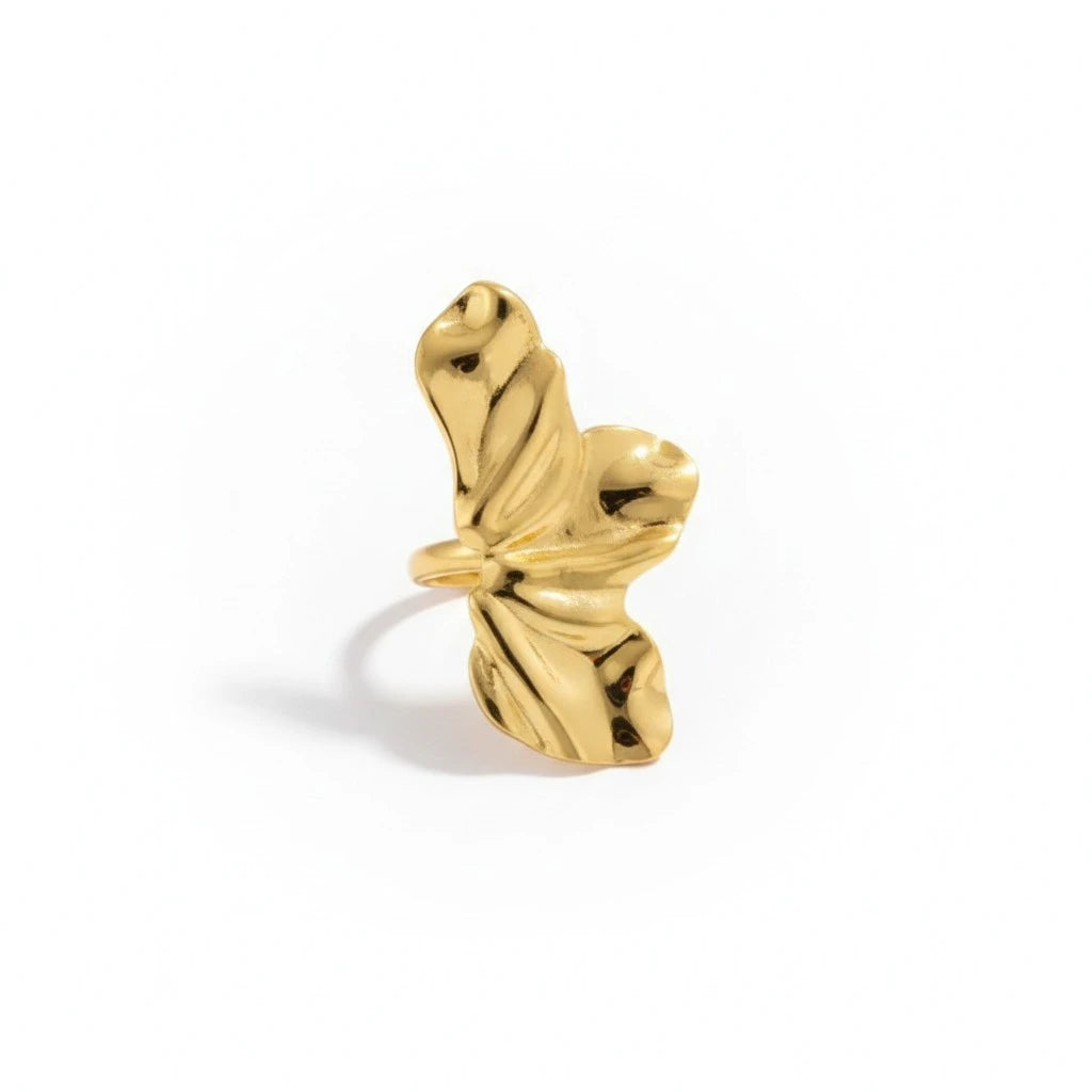Anillo Ajustable Con Diseño Orgánico De Metal